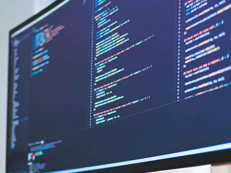 Source code on a computer screen